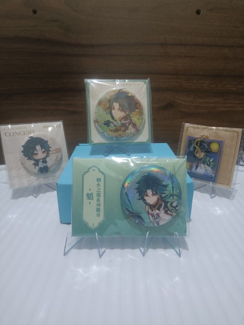 Genshin Impact Xiao merch (Category: Character Goods) located in Pasay City. Submitted by majstichobbyhaven (Listing ID 1469531557, Image 1). Description: take all for 550 free shipping PM.