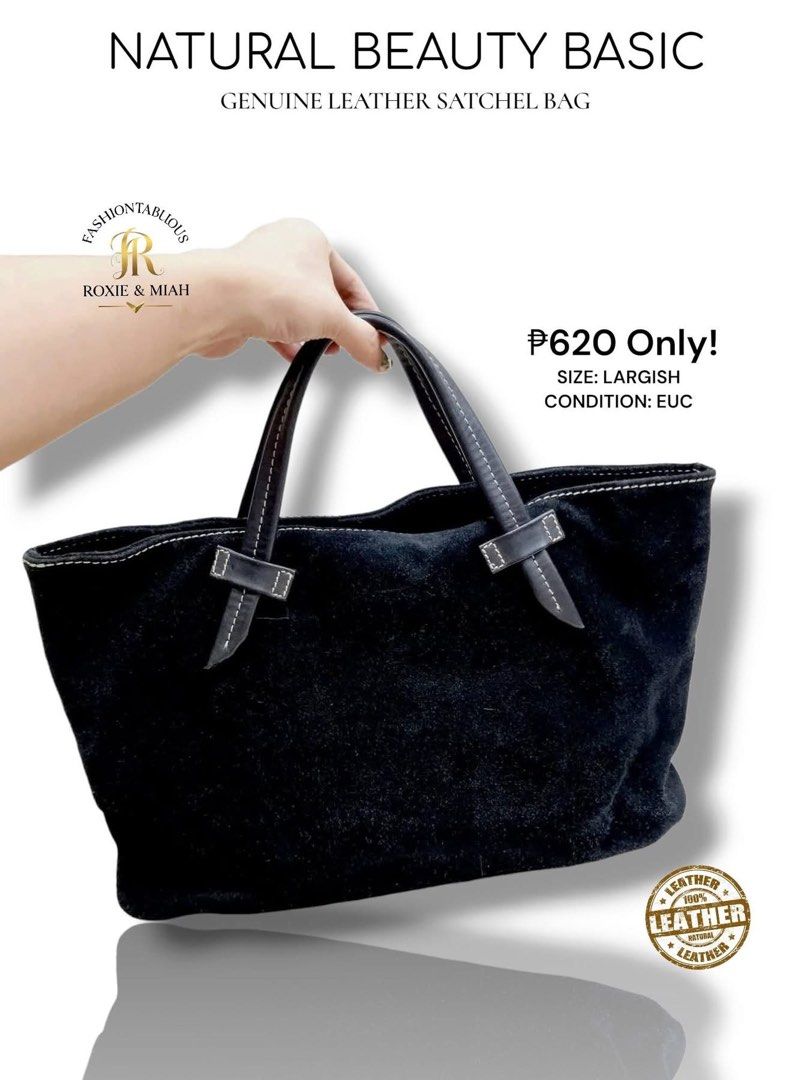GENUINE LEATHER SATCHEL BAG 🖤 (Category: Shoulder Bags) located in Mandaluyong City. Submitted by luxprelovedbagsparadise (Listing ID 1469447987, Image 3). Description: 🖤 NATURAL BEAUTY, BASIC PRICE! 🖤 Who says classy has to be costly? 😉✨ 👜 GENUINE LEATHER SATCHEL BAG — ₱620 ONLY! 😱 That rich, elegant look without the luxury price tag? YES, SIS! 💋 This black beauty is perfect for your office OOTD, casual errands, or classy everyday look. T