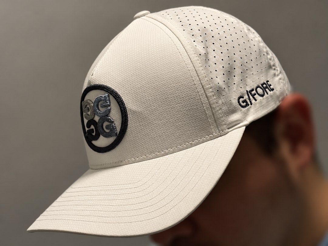 G/FORE White Golf Cap (Category: Caps & Hats) located in Angeles City. Submitted by binostuff (Listing ID 1469512392, Image 2). Description: G/FORE White Golf Cap – Pre-Loved Selling my G/FORE golf cap, originally purchased brand-new. Note: The cap has a “SAMPLE” marking. It may be a sample unit that was mistakenly sold to me as a regular retail item. Condition: * Pre-loved * Color condition: 8/10 * Lightweight and breathable material * Perforate