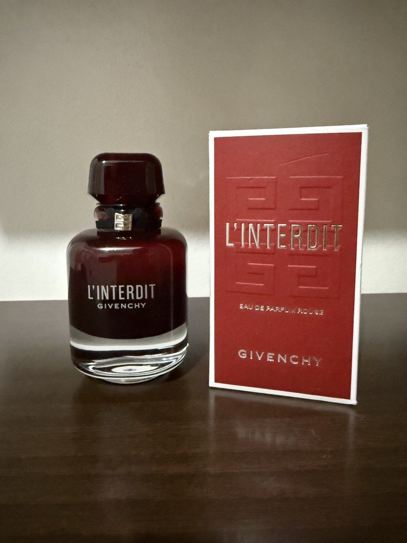 Givenchy L'Interdit Eau De Parfum Rouge 80ml (Category: Fragrance & Deodorants) located in Manila. Submitted by pyt_007 (Listing ID 1469488523, Image 1). Description: - Brand: Givenchy - Fragrance: L’interdit Rouge Eau de Parfum - Size: 80ml (FSM only) - Scent Profile: Spicy and warm white floral scent - Packaging: Includes original box; What you see is what you get - Guaranteed ORIGINAL.