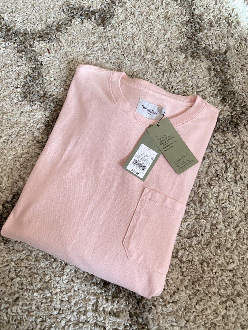Goodfellow & Co Light Pink Long Sleeve Pocket Tee (Category: Tshirts & Polo Shirts ) located in Batangas. Submitted by lux_kimmy (Listing ID 1469421312, Image 2). Description: - Brand: Goodfellow & Co - Style: Long sleeve t-shirt with left chest pocket and crewneck collar - Color: Light pink - Size: Small - Condition: Brand new with original retail tags attached (Retails for $20), never worn.