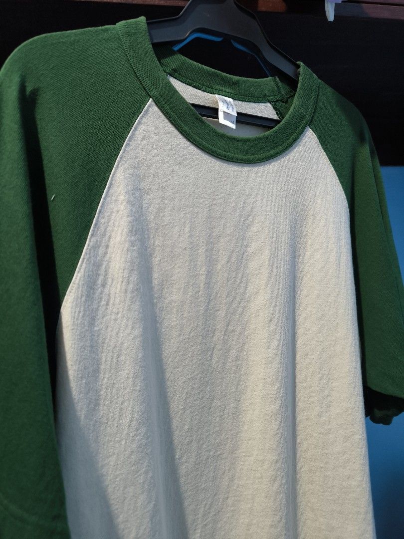 Green & Cream Raglan T-Shirt (Category: Tshirts & Polo Shirts ) located in Manila. Submitted by astro_mad05 (Listing ID 1469541588, Image 3). Description: Simple, clean, and easy to style! 💚🤍 Made from 100% cotton fabric, this green and cream raglan shirt is perfect for everyday wear, casual outfits, and streetwear looks. Comfortable, versatile, and easy to pair with your favorite pants or shorts. Size: Medium (M) Material: 100% Cotton Color: C