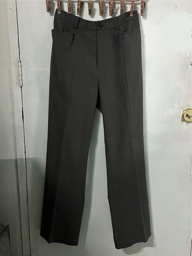 Grey Slacks/Trousers (Category: Other Bottoms) located in Las Pinas. Submitted by askingnoelle (Listing ID 1469541375, Image 1). Description: W 26in L 40in H 17in no flaws fav slacks decluttering loc: SM North, QC.