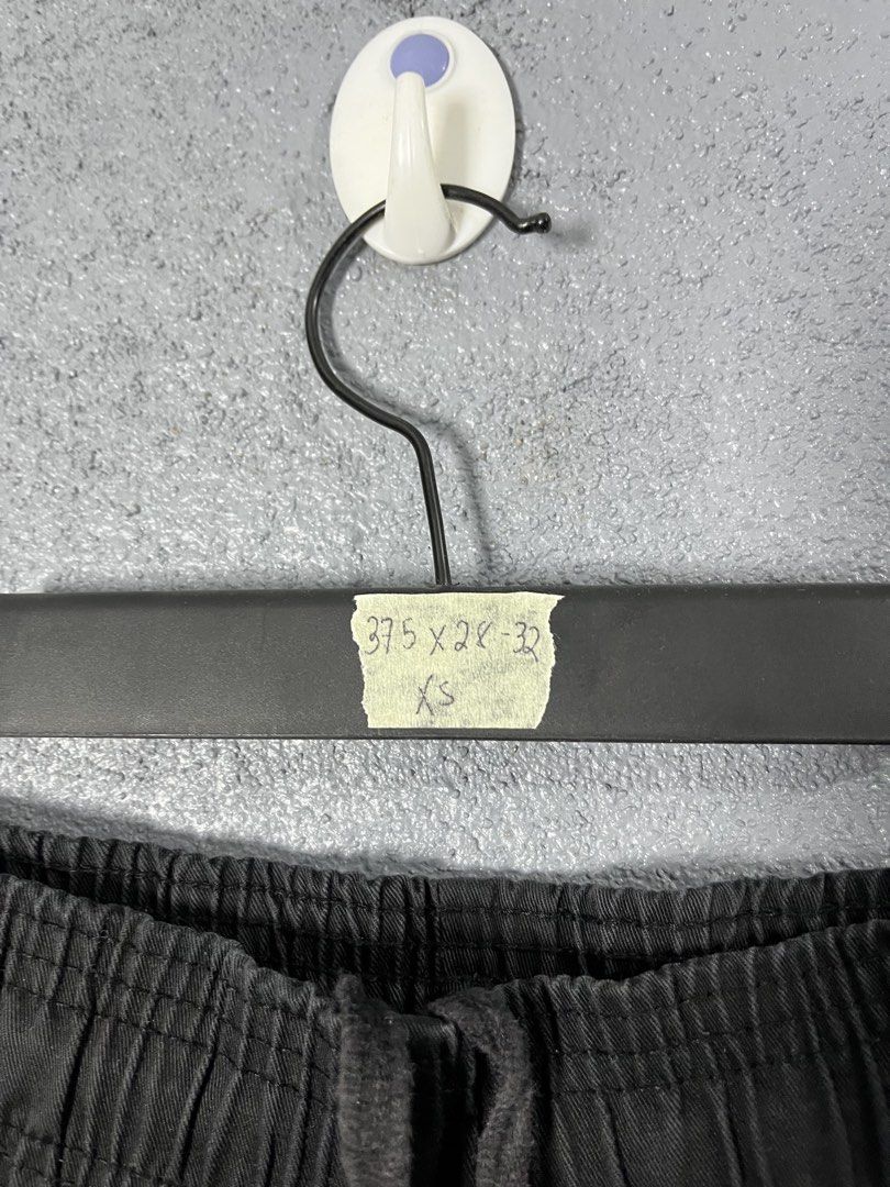 GU Chef Black Drawstring Casual Pants Size XS (Category: Joggers) located in Famy. Submitted by basicthrifted (Listing ID 1469405296, Image 3). Description: - Brand: GU - Color: Black - Size: XS - Material: 61% cotton, 39% polyester - Fit: Straight cut leg with elastic drawstring waistband - Condition/Details: Clean tag inside (Style No. 321-339518), great for daily wear.