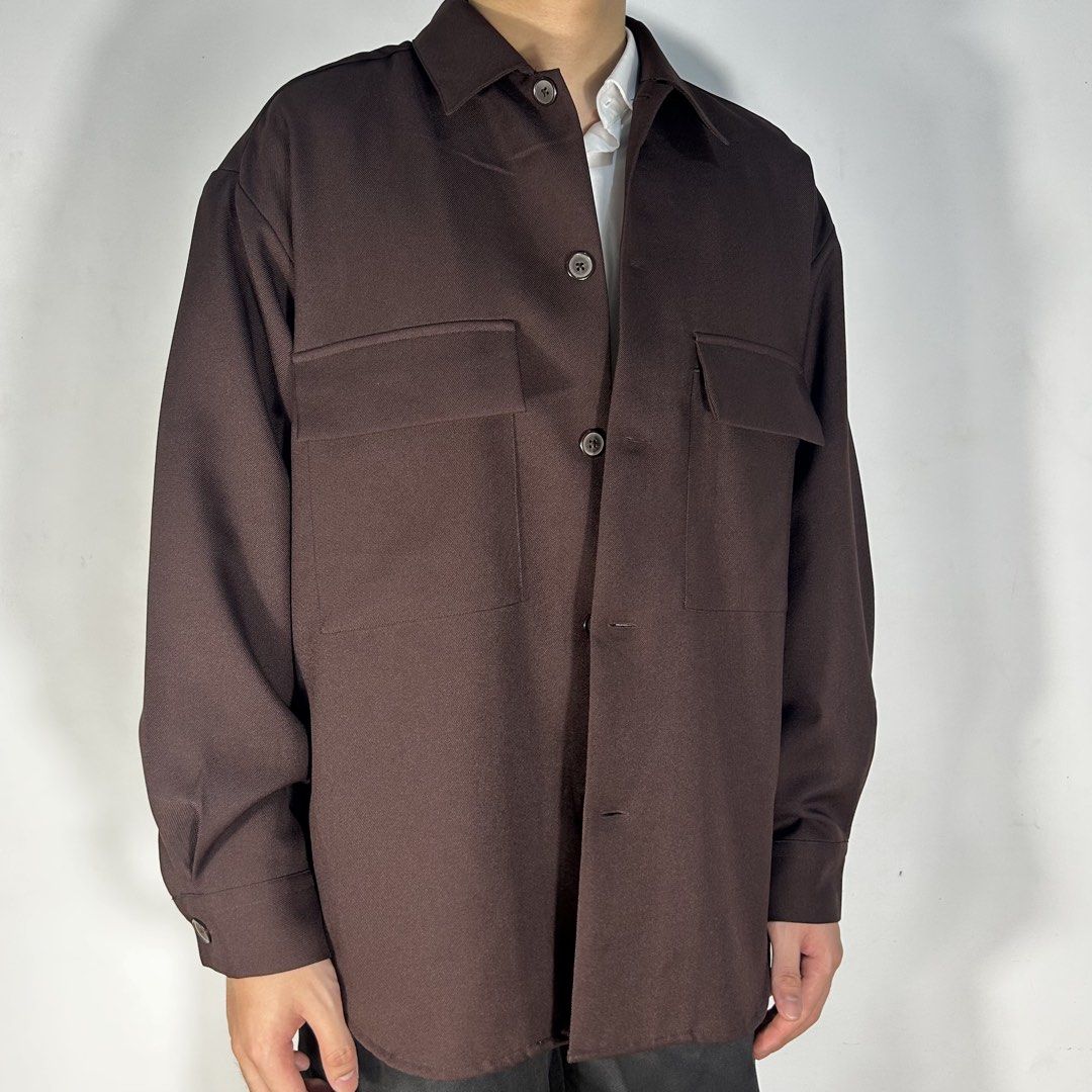 GU CPO Jacket (Category: Coats, Jackets and Outerwear) located in Las Pinas. Submitted by _dontlikejustbuy (Listing ID 1469527214, Image 3). Description: Size: Large to XL Color: Dark Choco Brown Model’s Height: 5’9.5 Pit to pit width: 25.5” Shoulder width: 21.5” Length: 32.5” Sleeve length: 22.5” Good Condition/No Hidden Issues.