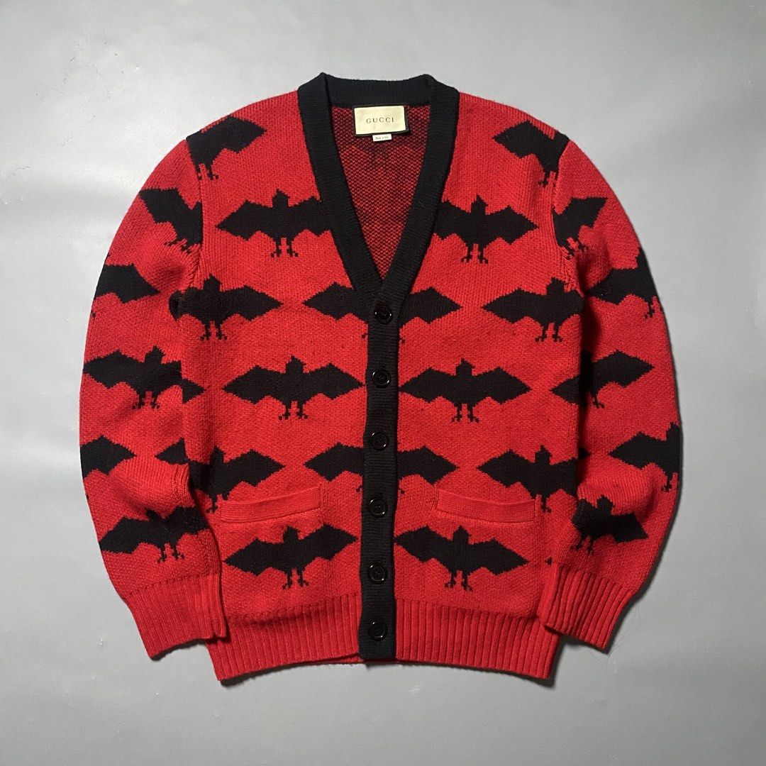 Gucci Bat Jacquard Wool & Alpaca Cardigan (Category: Luxury Apparel) located in Las Pinas. Submitted by reluxearchive (Listing ID 1469518909, Image 1). Description: Measurements ( Inches ) Width : 21 Length : 28 Condition : 10/10 Color Rate : 10/10 Flaws / Issues : None Price : 3,500 📍100 % Authentic 📍What you see is what you get 🚚 Lbc | J&t | Lalamove | Dhl.