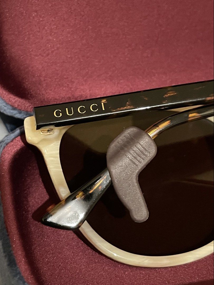 Gucci Oversized Tortoise Shell Acetate Sunglasses (GG0196SK) (Category: Luxury Accessories) located in Cavite. Submitted by HelloAnn_Closet (Listing ID 1463089839, Image 3). Description: Authentic Gucci Oversized Tortoise Shell Acetate Sunglasses (GG0196SK) Selling this stunning, classic pair of Gucci sunglasses. They feature a beautiful, rich tortoise shell acetate frame with warm-tinted gradient lenses and subtle, elegant gold-tone hardware det