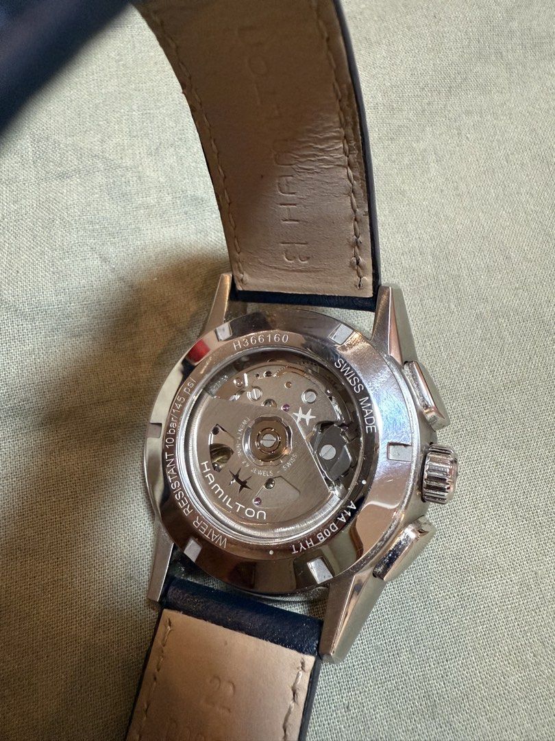 Hamilton Jazzmaster Performer Auto Chrono (Category: Men's Watches) located in Bacoor. Submitted by michiepeachy (Listing ID 1469532086, Image 3). Description: ‼️ LAST PRICE POSTED‼️ Original. Preloved. On hand. Inclusions: Original presentation boxes and manual 📍Bacoor, Cavite .