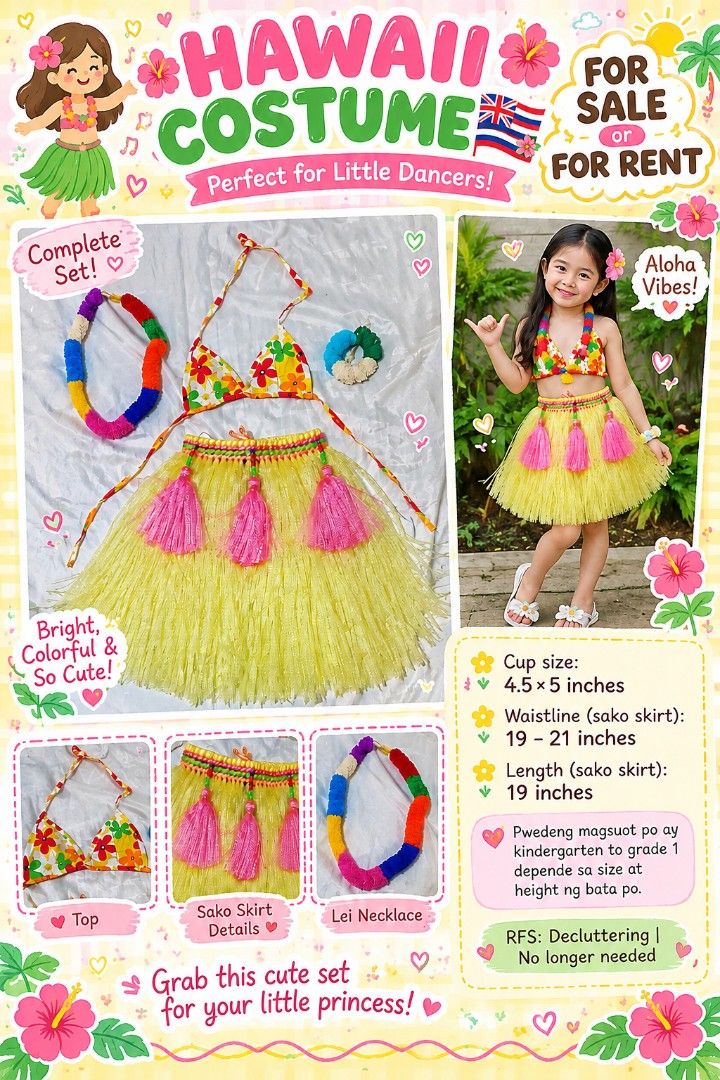 Hawaii Costume (Category: Babies & Kids Fashion) located in Taguig. Submitted by miss_rein (Listing ID 1469499596, Image 1). Description: .