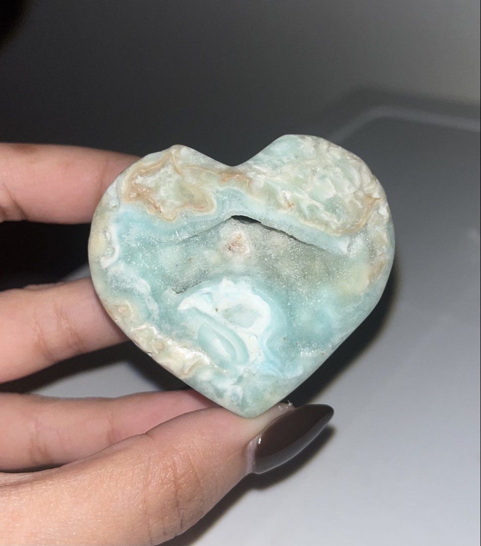 Hemimorphite Heart - Rare Find (Category: Precious Stones) located in Marikina City. Submitted by _project.quartz (Listing ID 1469541739, Image 1). Description: Has unique druzy!! RFS: Just reducing my curated collection due to limited space. Pieces are recently acquired. Check my profile for more crystal sale 💎 Location: Marikina Can ship via lalamove or j&t.