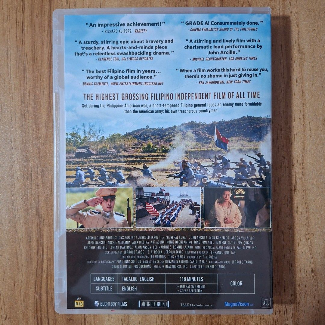Heneral Luna (1:1 DVD Copy) (Category: CDs & DVDs) located in Kabankalan. Submitted by Videoshop.ph (Listing ID 1469520582, Image 2). Description: - Title: Heneral Luna (Original DVD) - Director: Jerrold Tarog - Star: John Arcilla - Audio: Tagalog with English subtitles - Runtime: 118 minutes Note: This is a recopy of original source, includes all special feature. Message us if you have request..