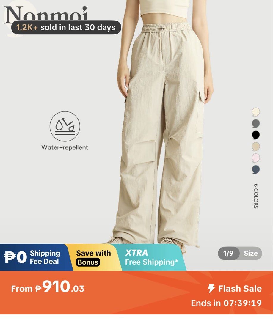 Hiking Water Repellent Pants (Category: Jeans) located in Manila. Submitted by sush1bae (Listing ID 1469425129, Image 2). Description: FOR SALE (BRAND NEW) - accidentally bought two pcs :( - good for hiking/snow activities - size chart in pics from Tiktok Shop (orig price: P1k+) .