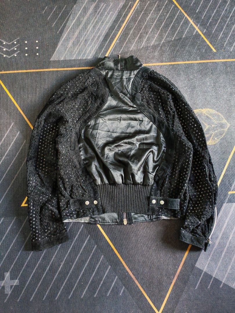 hiroko koshino trunk suede moto jacket (Category: Coats, Jackets and Outerwear) located in Baguio. Submitted by used_clothing2600 (Listing ID 1469448218, Image 2). Description: Hiroko koshino trunk suede moto jacket made in japan size 38 verygood condition width 19 length 22 P 2,500.