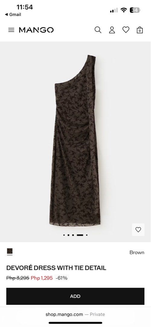 H&M Brown Maxi Dress (Category: Dresses) located in Legazpi City. Submitted by aegamafaja06456 (Listing ID 1469511552, Image 2). Description: ✨Maxi length, one shoulder ✨ Fabric is mesh but double-lined ✨Used once only for a wedding ✨Shortened strap (wearer has a short torso).