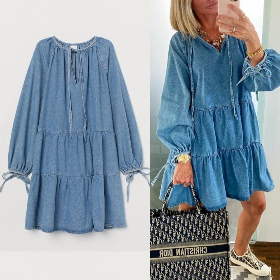 H&M Denim Dress Size Medium (Category: Dresses) located in Quezon City. Submitted by cabs. (Listing ID 1469538569, Image 1). Description: Size Medium on tag.