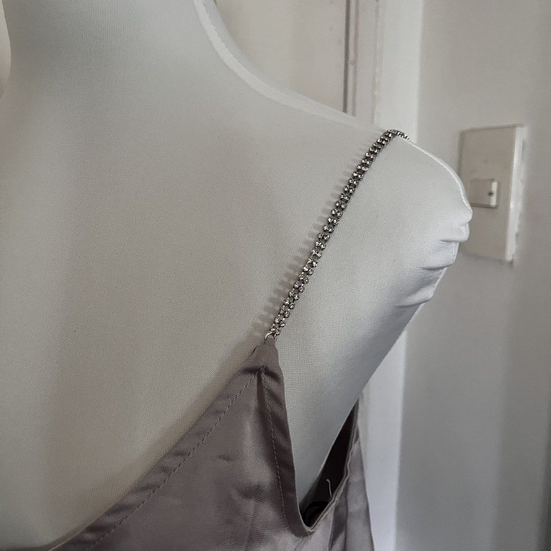 H&M satin camisole with rhinestone (Category: Others Tops) located in Muntinlupa City. Submitted by on.repeeat (Listing ID 1469425072, Image 3). Description: Has missing rhinestone Xs on tag but can fit small to med.