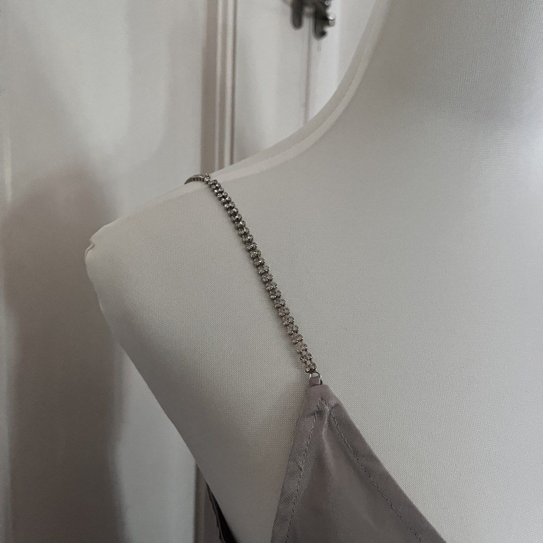 H&M satin camisole with rhinestone (Category: Others Tops) located in Muntinlupa City. Submitted by on.repeeat (Listing ID 1469425072, Image 2). Description: Has missing rhinestone Xs on tag but can fit small to med.