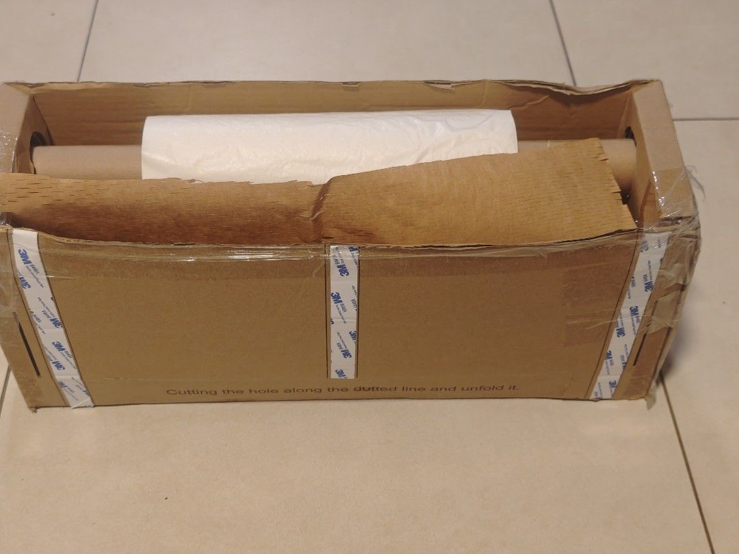Honeycomb Paper Roll Packaging Dispenser Box (Category: Craft Supplies & Tools) located in Quezon City. Submitted by mylittleshopbydanice (Listing ID 1469475772, Image 3). Description: - All-in-one desktop honeycomb paper dispenser for easy packing and shipping - Includes a pre-loaded roll of brown honeycomb paper and white wrapping paper - Ideal for small businesses, online sellers, and fragile item shipping - Speeds up the wrapping process and 