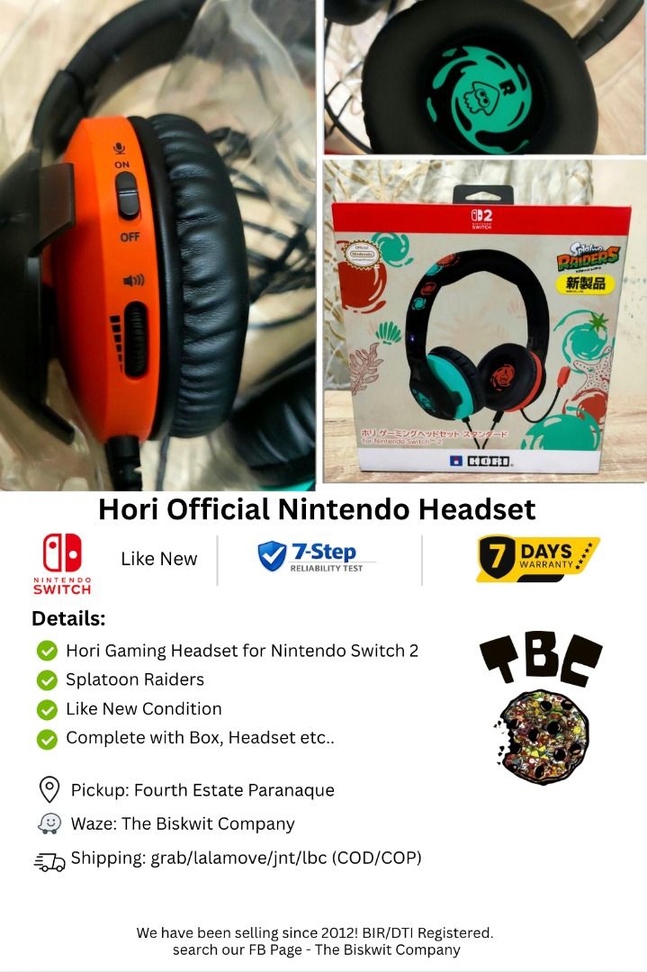 Hori Gaming Headset Standard for Nintendo Switch Splatoon (Category: Headphones & Headsets) located in Paranaque City. Submitted by thebiskwitcompany (Listing ID 1469442990, Image 1). Description: Hori Gaming Headset for Nintendo Switch 2 Splatoon Raiders P1295 -Complete with box -Brandnew condition -Wired headset will work with all switch models -No Issue 7 step reliability tested! Shipping through grab/lalamove/jnt/lbc (COD/COP) Pickup at our o