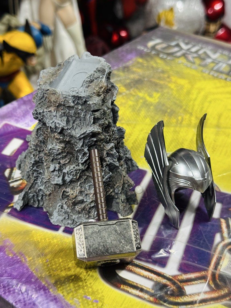 Hot toys Thor accesories (Category: Figurines & Statues) located in Paranaque City. Submitted by icko007 (Listing ID 1469433561, Image 1). Description: Hot toys Thor Mjolnir Diecast with Stone Base - 1999 Hot toys Thor Helmet - SOLD Dibs now Pay now /No Rush Shipping Location Paranaque Payment Gcash/Bpi Shipping Lalamove/Lbc Buyers Risk / Fee ‼️Seller is not responsible for: lost, stolen, or damaged packages..
