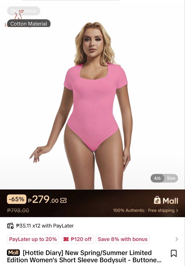 Hottie Diary Pink Ribbed Square Neck Bodysuit (Category: Sleeveless) located in San Fernando. Submitted by jelajoybasco (Listing ID 1469470714, Image 3). Description: - Hottie Diary pink bodysuit. - Ribbed texture material, square neckline,sleeveless tank style. - Bottom snap button closure. - Brand new in original frosted ziplock packaging, tag still attached. - Bright pink shade, stretchy fit. RFS : Wrong size din, dalawa sila binili ko tapoa m