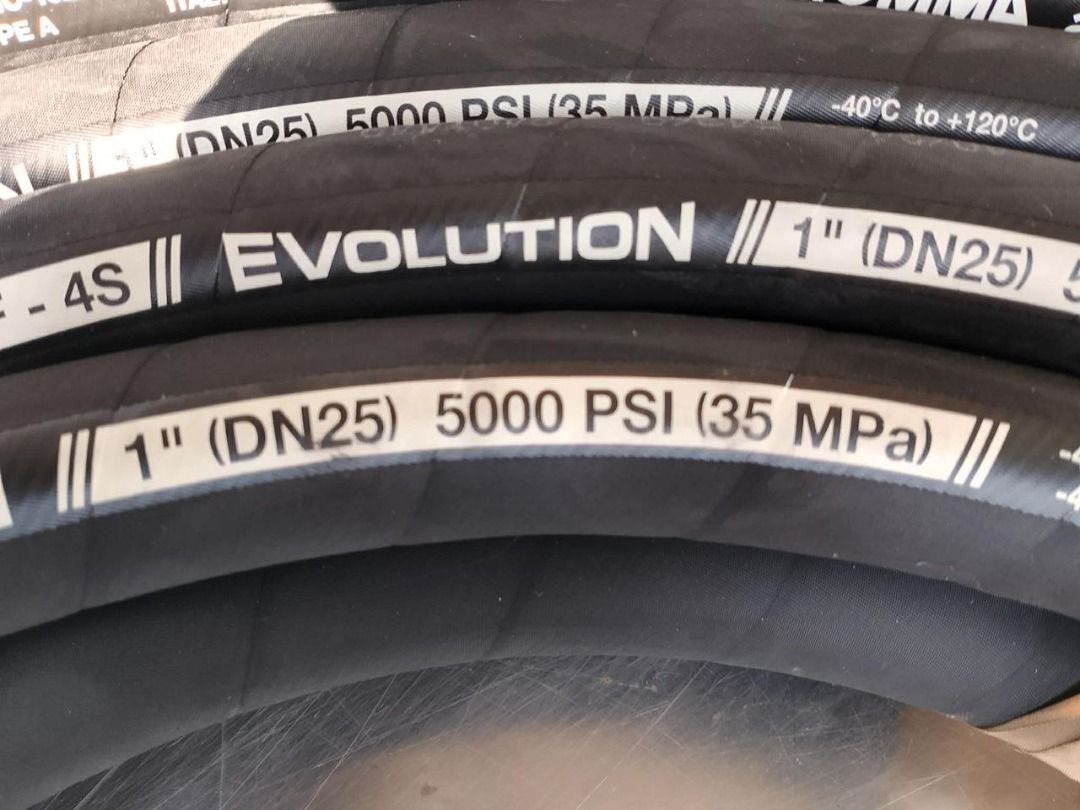 Hydraulic hose Specs: 3/4" x 4 wires (Category: Everything Else Others) located in Manila. Submitted by joeyroque09 (Listing ID 1469435338, Image 3). Description: Hydraulic hose Specs: 3/4" x 4 wires.