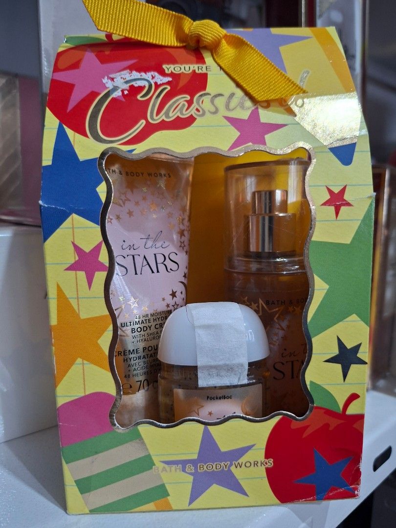 In The Stars Set (Category: Fragrance & Deodorants) located in Mandaluyong City. Submitted by sishefashion (Listing ID 1469472552, Image 2). Description: 1 Set Only. Body Mist Body Cream Hand Sanitizer.