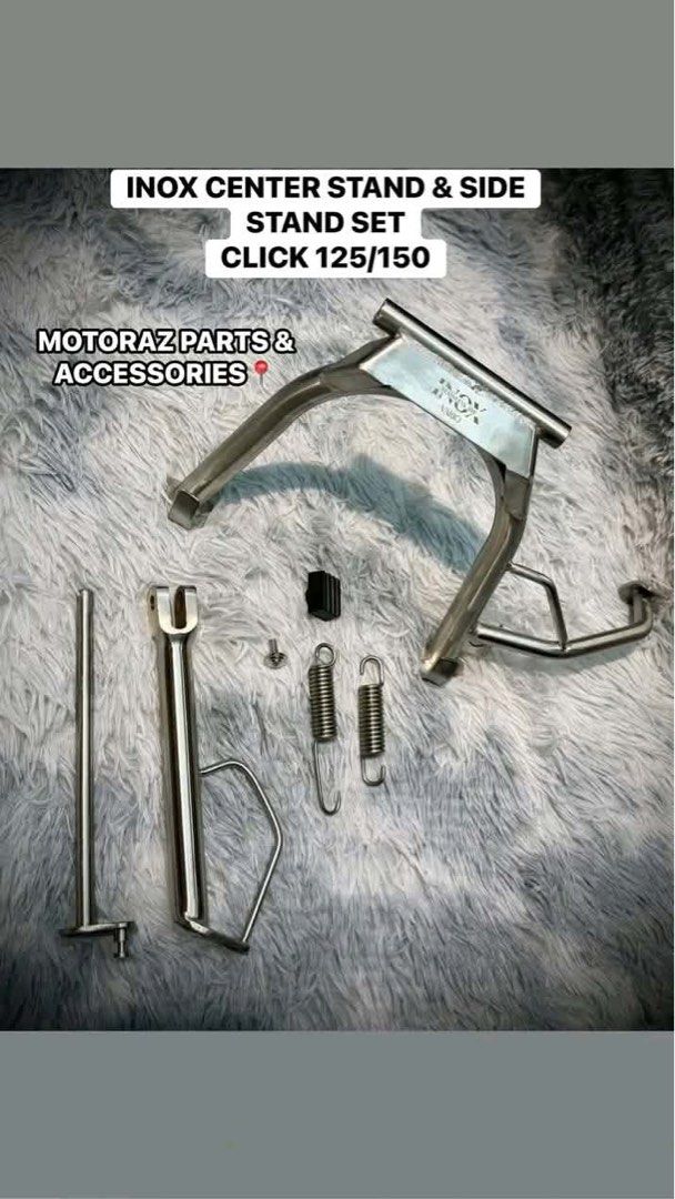 INOX CENTER STAND SET (Category: Other Motorcycles Parts and Accessories) located in Manila. Submitted by warmearth_1c22f1 (Listing ID 1469492085, Image 3). Description: 🛠️ INOX CENTER STAND SET * ​Pure Stainless Steel — Pangmatagalan, iwas kalawang * ​Plug & Play — Swabe ang fitment, walang alog * ​Complete Package — *center stand *side stand *spring *pin *ehe *rubber PM ME.