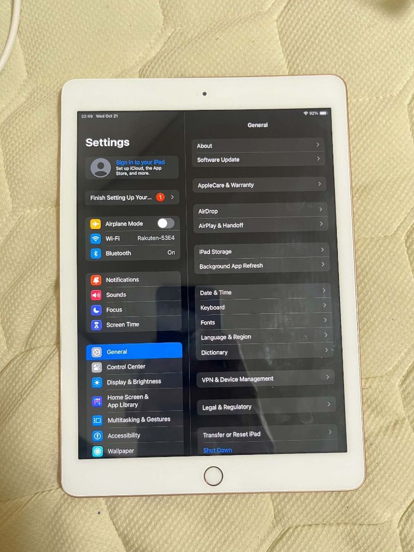 Ipad 6th gen 32gb wifi only (Category: iPad) located in Imus. Submitted by jkpcm14 (Listing ID 1469538724, Image 2). Description: Ipad 6th Gen 32gb Wifi Ios 17.4.1 J/A Unli reset Touch id working No ghost touch etc Sounds and Battery Goods Hardgames Goods Issue: naka bent kita sa pic Asking 4000 Imus,Cavite loc.