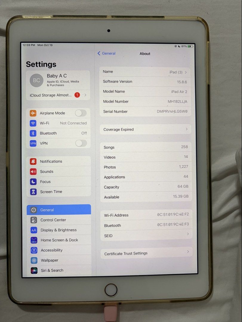 Ipad Air 2 Gold 64gb (Category: iPad) located in Lucena. Submitted by annsexclusive_wardrobe (Listing ID 1469491004, Image 3). Description: No scratches With tampered glass now Used for reading only, ibooks and kindle Bought in Qatar cant remember the year - Model: Apple iPad Air 2 - Color: Gold - Storage Capacity: 64GB - Condition: Well-maintained, clean display and smooth performance - Features: Crisp screen, responsive touch ID, perfect for me
