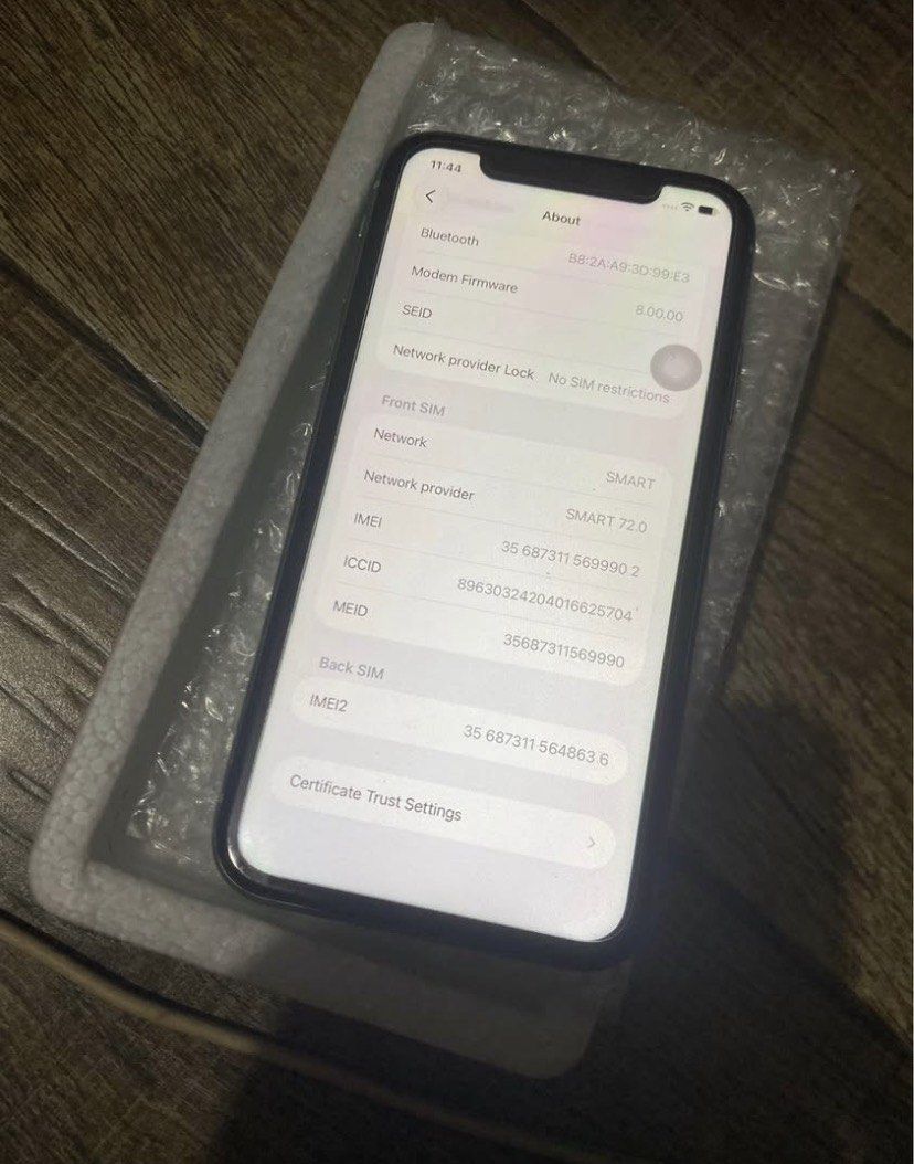 iPhone 11 128gb Fu Dual Sim (Category: Other Mobile & Gadget Accessories) located in Manila. Submitted by itsmeyowwwww (Listing ID 1469561772, Image 3). Description: iPhone 11 128gb FU Dual Sim No face id (after update) working true tone 100% battery health (Replaced) Unknown LCD pero orig sya idk aftermagupdate All buttons working except ringer ₱7,500 may less .