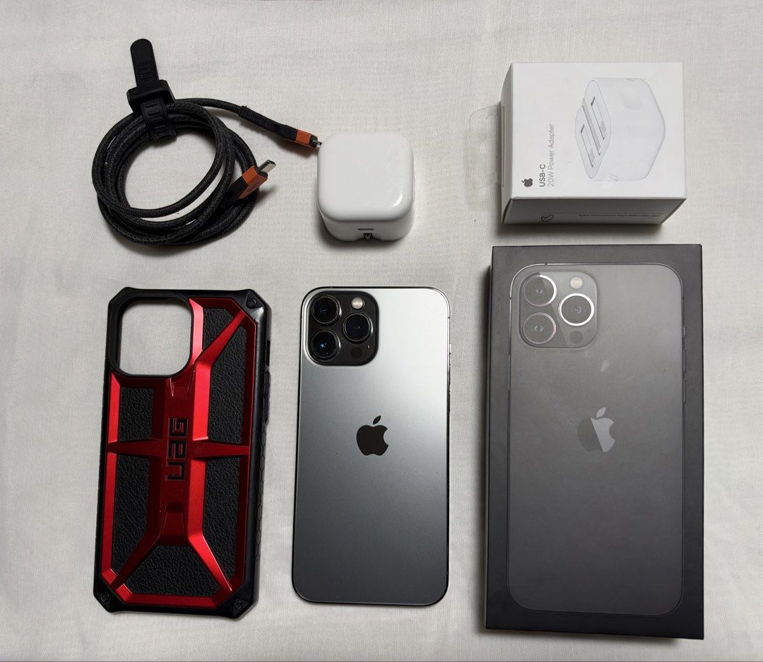 iPhone 13 Pro Max 256gb (Category: iPhone 13 Series) located in Manila. Submitted by animortem13 (Listing ID 1469496687, Image 1). Description: iPhone 13 Pro Max 256gb Graphite used like new With original box Comes with free: - Apple USB-C 20W power Adapter (worth 1k) - UAG Monarch Series Case (worth 3k) - UAG Kevlar Core USB-C to lighting Power Cable (worth 2500) Slightly negotiable Meet up Ayala Feliz, Robinsons metro east, Sta Lucia or SM Mari