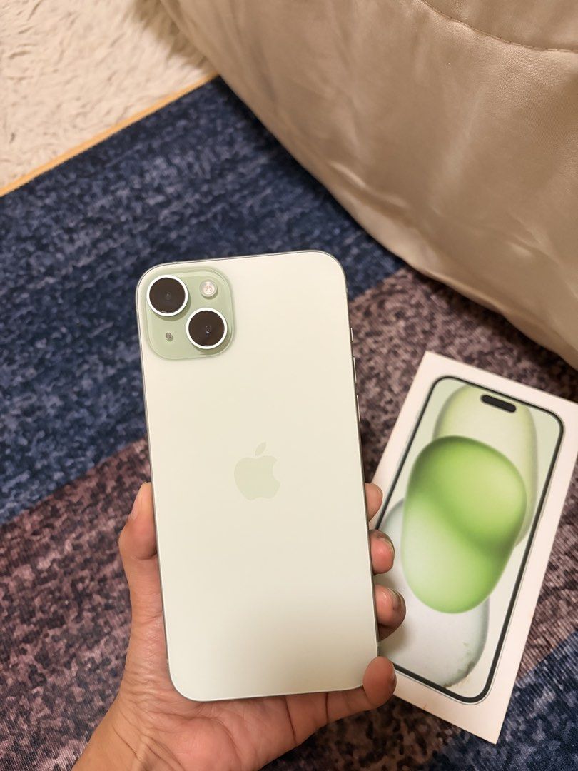 iPhone 15 Plus (Category: iPhone 15 Series) located in Manila. Submitted by dayne.conde (Listing ID 1469418664, Image 3). Description: Model: iPhone 15 Plus iOS version: 26.6.1 Color: Sage Green Storage Capacity: 128gb Battery Health: 87% Years Used: 2 years only Not abused and never used for mobile games. Only social media and messaging. No dents and damages. RFS: Upgrade.