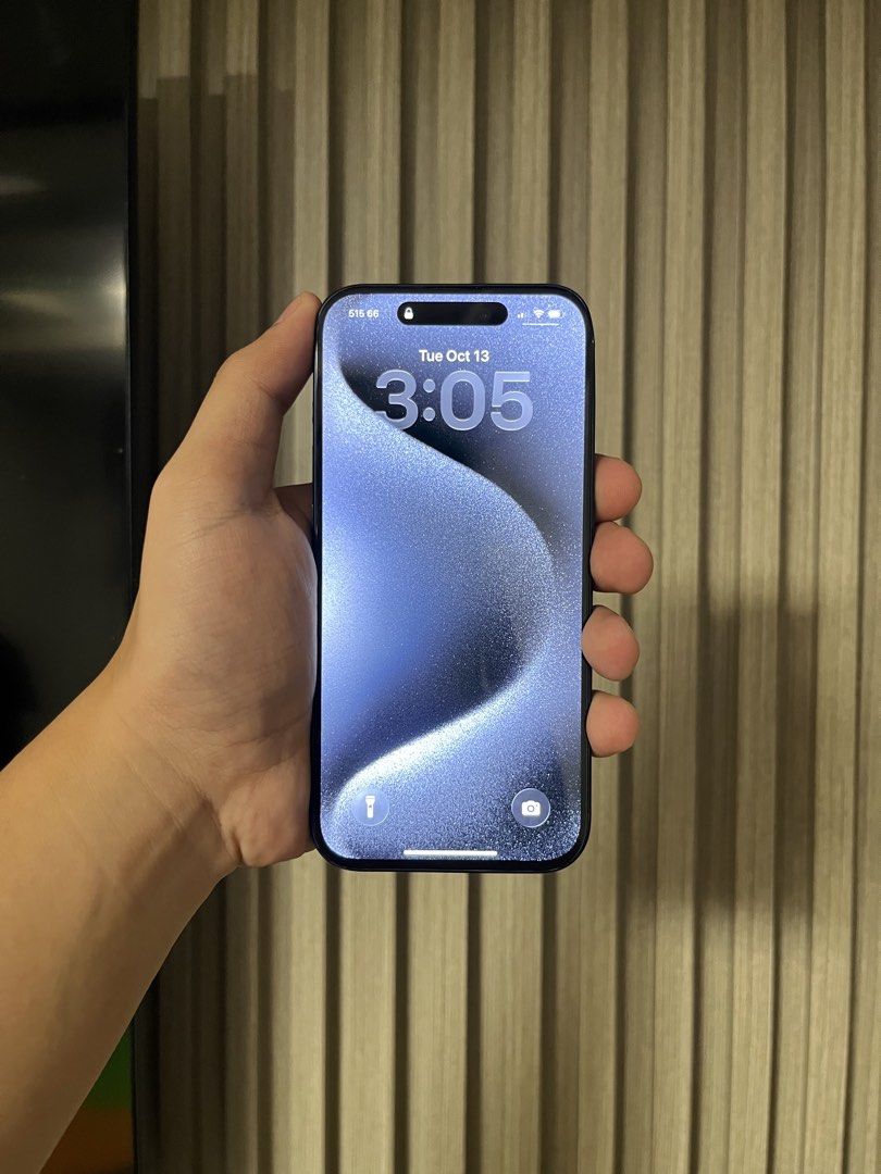 Iphone 15 Pro 256gb Titanium Blue (Category: iPhone 15 Series) located in Manila. Submitted by gentleflower_c3b2af (Listing ID 1469548078, Image 2). Description: iPhone 15 Pro 256gb Titanium Blue ✅ No sim restrictions ✅ Any sim will do ✅ 83% battery health ✅ Face id ✅ Truetone ✅ All working ✅ Fully functional ✅ Unli check unli reset Inclusions: 6 cases *replaced oled screen same as original, has a super thin straighline sa taas but not affected a