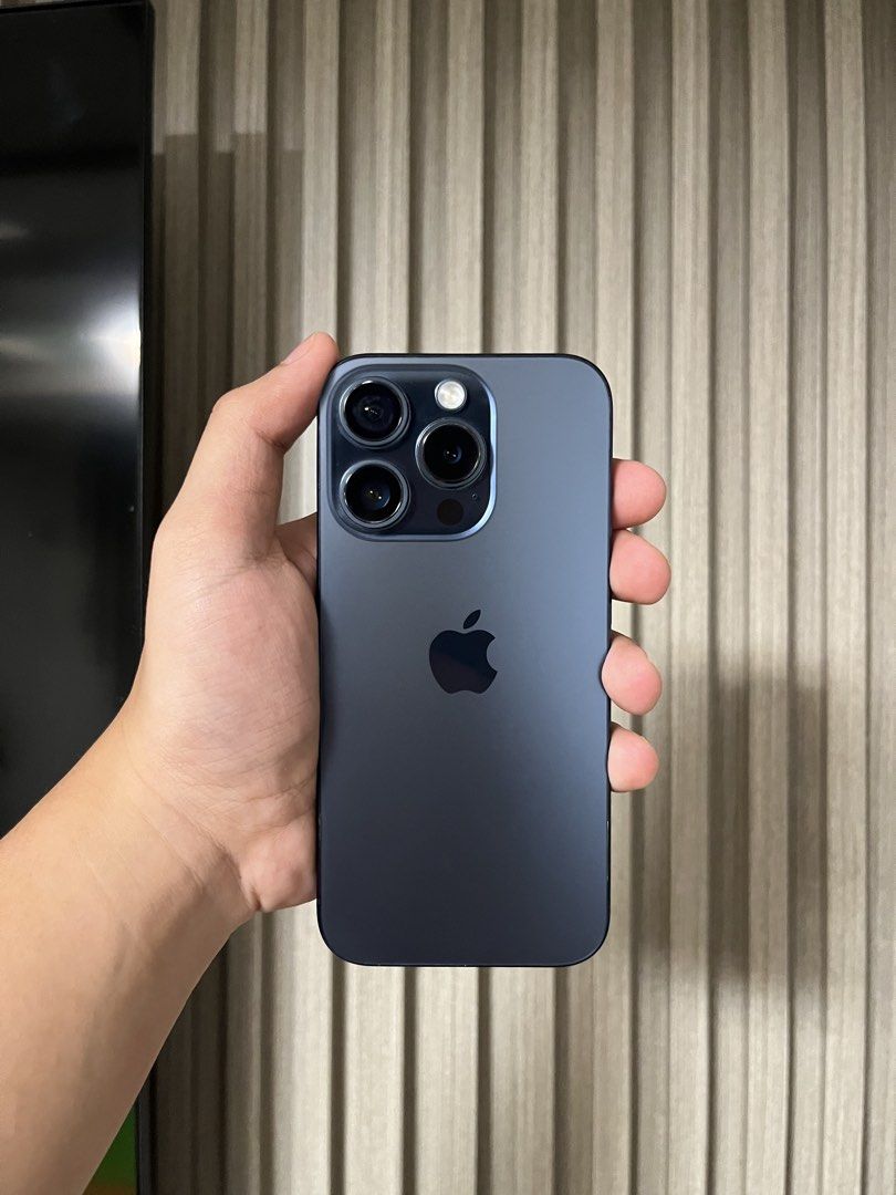Iphone 15 Pro 256gb Titanium Blue (Category: iPhone 15 Series) located in Manila. Submitted by gentleflower_c3b2af (Listing ID 1469548078, Image 1). Description: iPhone 15 Pro 256gb Titanium Blue ✅ No sim restrictions ✅ Any sim will do ✅ 83% battery health ✅ Face id ✅ Truetone ✅ All working ✅ Fully functional ✅ Unli check unli reset Inclusions: 6 cases *replaced oled screen same as original, has a super thin straighline sa taas but not affected a