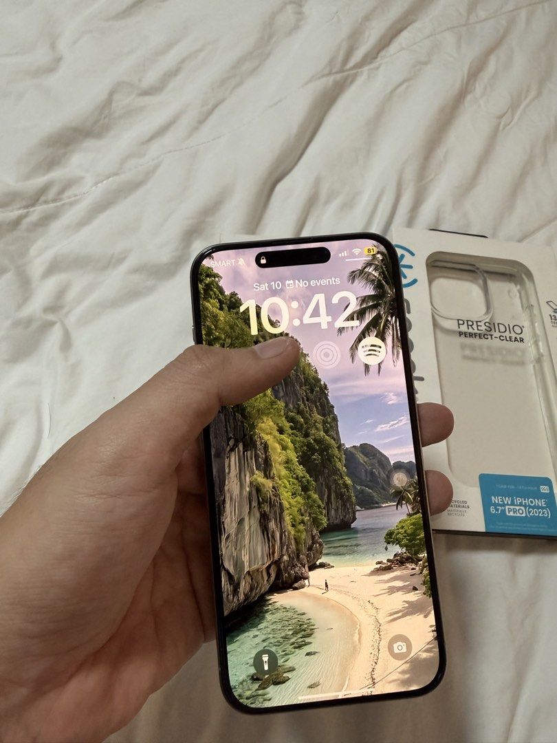 iPhone 15 Pro Max 256GB (Category: iPhone 15 Series) located in Cavite. Submitted by muffysiamese (Listing ID 1469456047, Image 3). Description: 📱 FOR SALE: iPhone 15 Pro Max 256GB🍎 35k final price. Further haggle/last price inquiry will not be entertained 😅 No swap. For sale only. ✨ 100% SMOOTH CONDITION — NO ISSUES! ✨ Selling my Apple iPhone 15 Pro Max, locally purchased in the Philippines 🇵🇭 FREE BRAND NEW ORIGINAL SPECK PRESIDIO CASE ✅ F