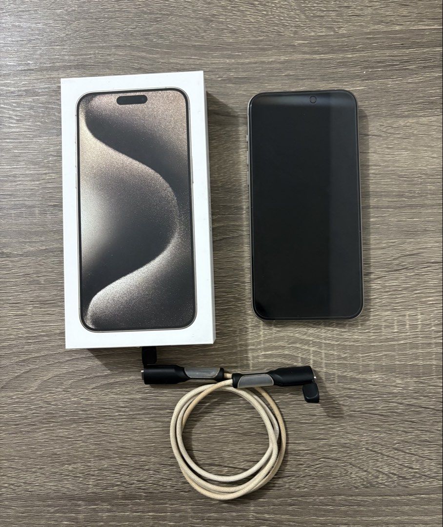 iPhone 15 Pro Max 256GB (Category: iPhone 15 Series) located in Muntinlupa City. Submitted by e_avenue (Listing ID 1469474481, Image 1). Description: Ris - upgrade No dents and scratches With 1 free Ugreen tempered glass Meet up - Alabang (Wednesday) Sta. Rosa (Monday or Tuesday) Open line.