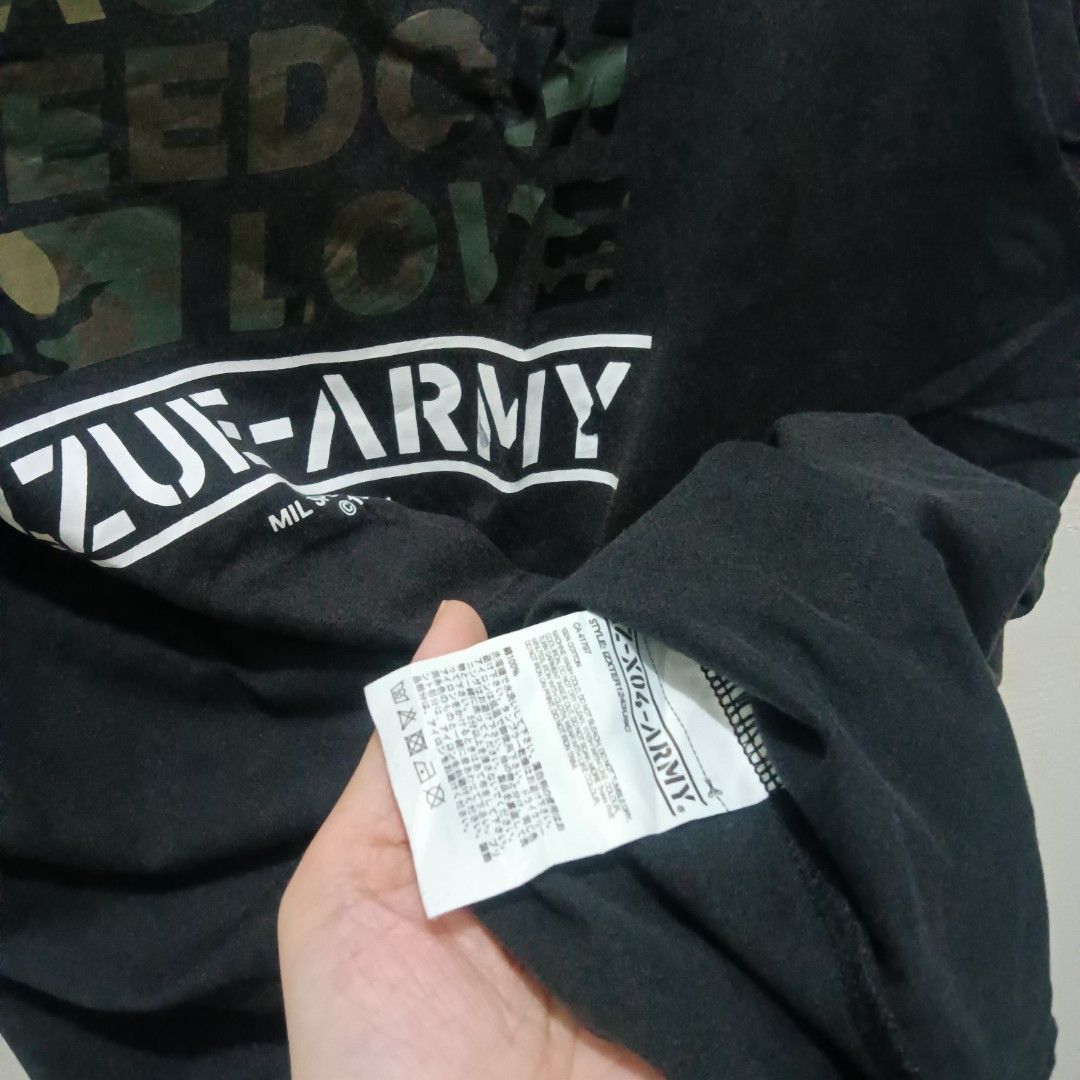 IZZUE ARMY 04 Black Shirt (Category: Tshirts & Polo Shirts ) located in Caloocan City. Submitted by jaychingsss (Listing ID 1469496987, Image 3). Description: Izzue Army Shirt - 100 21x29 Color Rate: 9/10 Complete Tags No issue NEED WASH.
