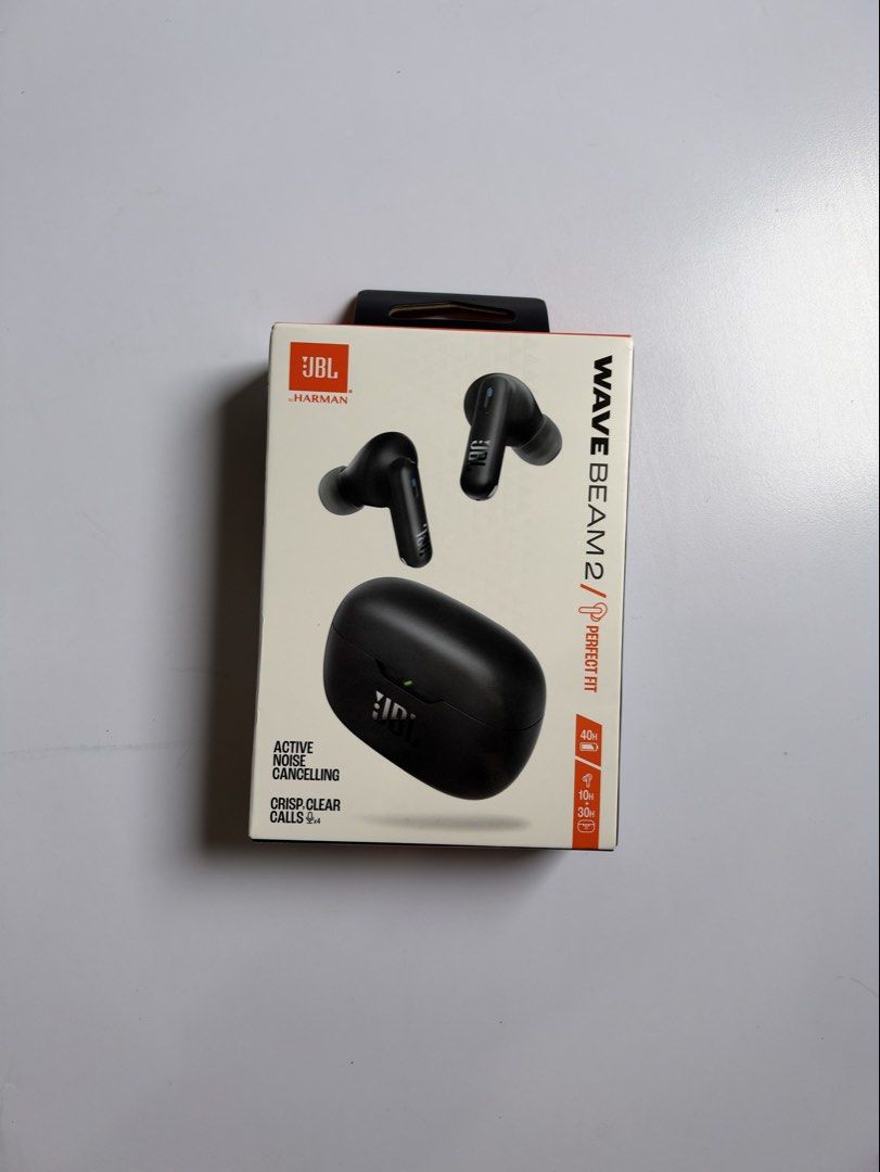 JBL Wave Beam 2 True Wireless Earbuds Black (Category: Earphones) located in Mabalacat. Submitted by shop.ricreate (Listing ID 1469428029, Image 1). Description: - Brand: JBL - Color: Black - Active Noise Cancelling (ANC) for immersive listening - Crystal-clear call quality - Long-lasting battery life of up to 40 hours total - Authentic JBL wireless earbuds.