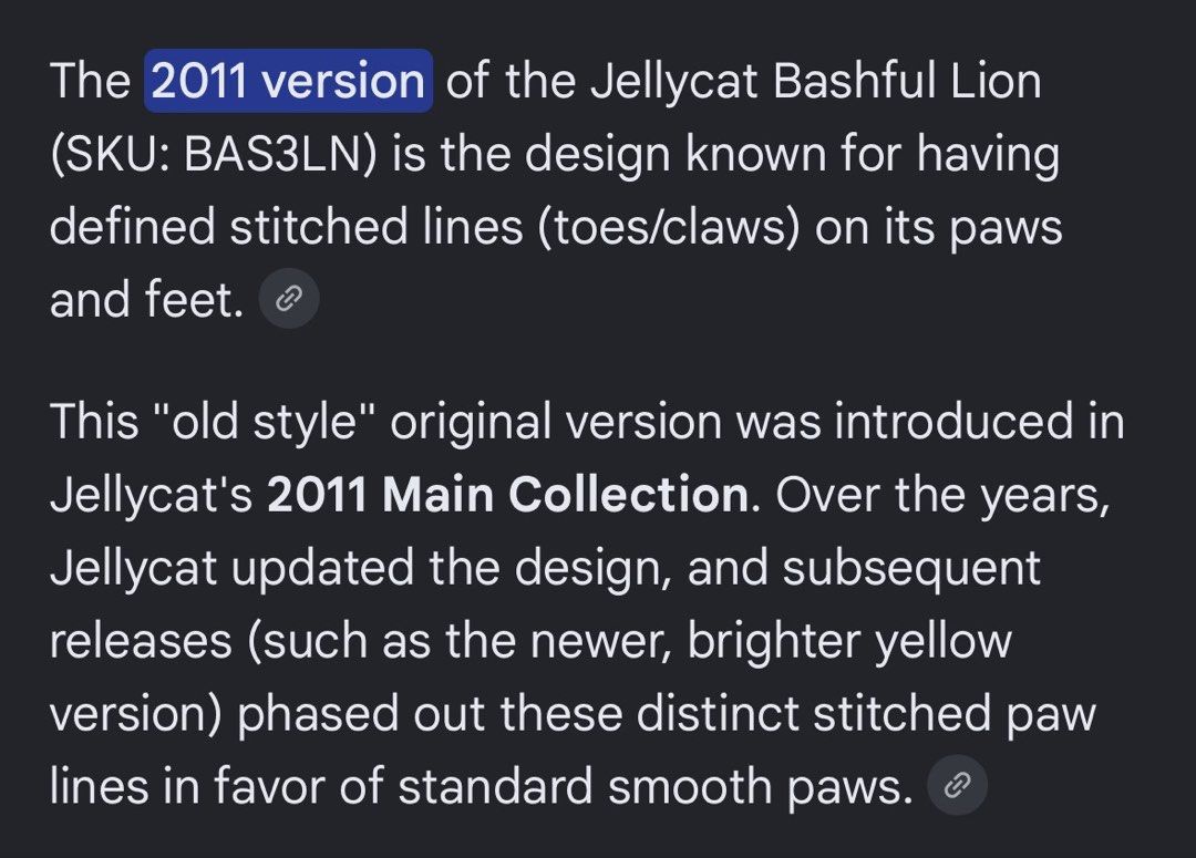 Jellycat Original Bashful Lion (Category: Plushies & Soft Toys) located in Manila. Submitted by strawbbmilkshake (Listing ID 1469424114, Image 2). Description: ☀️Rare Original Bashful lion, please see 2nd and 3rd picture. ☀️May black lines po sa toes and hands which is the original version of the bashful lion. ☀️Sunshine yellow color in person! ☀️squishy ng body niya, super soft. ☀️Collector’s item po ito. ☀️Recently washed and sanitized. Slightl