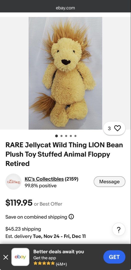 Jellycat Original Bashful Lion (Category: Plushies & Soft Toys) located in Manila. Submitted by strawbbmilkshake (Listing ID 1469424114, Image 3). Description: ☀️Rare Original Bashful lion, please see 2nd and 3rd picture. ☀️May black lines po sa toes and hands which is the original version of the bashful lion. ☀️Sunshine yellow color in person! ☀️squishy ng body niya, super soft. ☀️Collector’s item po ito. ☀️Recently washed and sanitized. Slightl