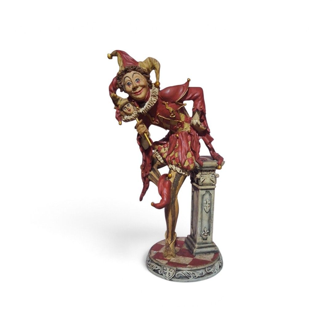 Jester Clown Hand painted figure (Category: Vintage Collectibles) located in Quezon City. Submitted by lobaman (Listing ID 1469564375, Image 1). Description: jester clown hand painted figure 10" tall.