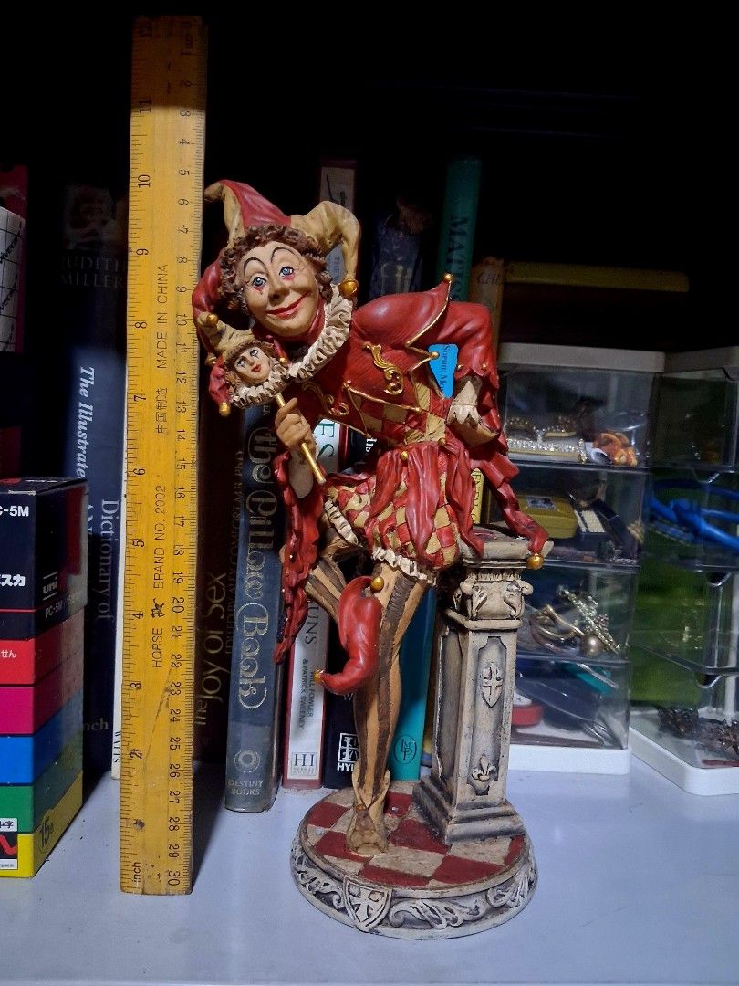Jester Clown Hand painted figure (Category: Vintage Collectibles) located in Quezon City. Submitted by lobaman (Listing ID 1469564375, Image 2). Description: jester clown hand painted figure 10" tall.