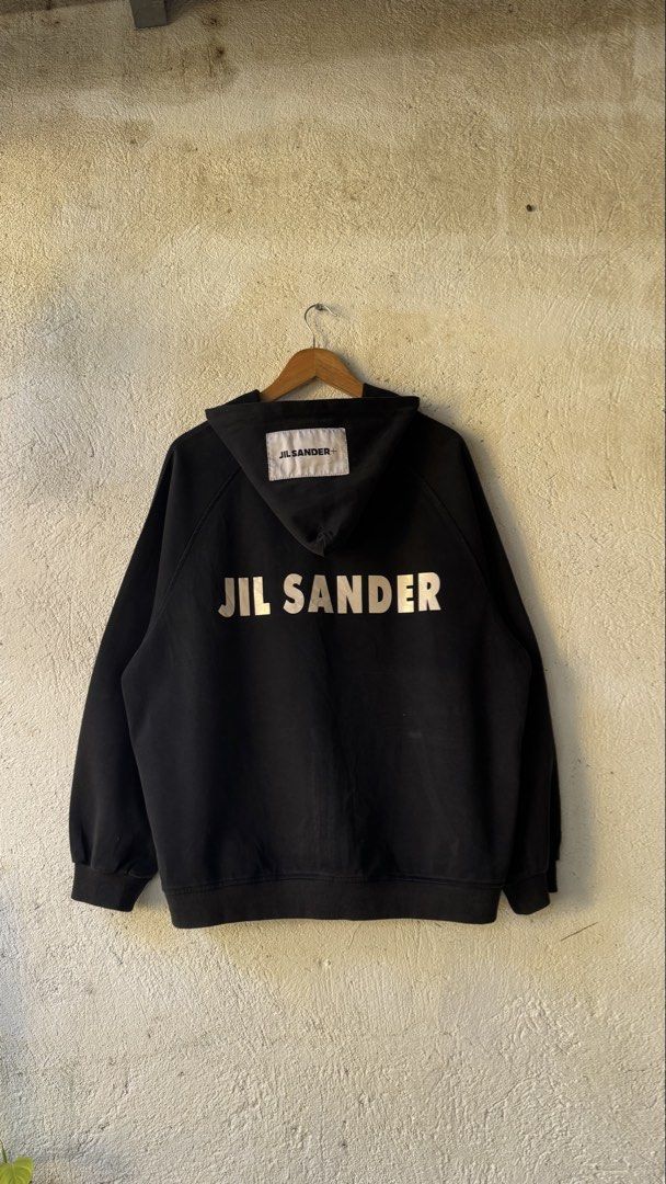 Jil Sander Zip Hoodie (Category: Coats, Jackets and Outerwear) located in Lipa City. Submitted by scrap.threads (Listing ID 1469459294, Image 2). Description: Item: Jil Sander Zip Hoodie Off lang pero the fit is 💯🤌 PSG 💯 Price: 650 Dimes: Width - 26 Length - 27 Issue: none Lipa City Ship via J&T (Shouldered by buyer) Payment via Gcash ***Notice*** Color may vary due to lighting. Payment first. Item/s are thrifted or used condition unless state