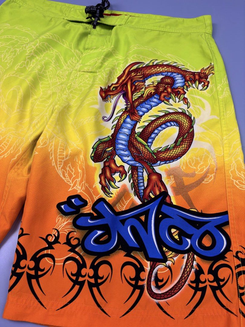 JNCO DRAGON (Category: Shorts) located in Manila. Submitted by _remyboyz (Listing ID 1469421804, Image 2). Description: JNCO dragon board shorts Measurement Size:34/22/12 Color rate:10/10 Condition:Excellent condition Flaw/Issue:None .
