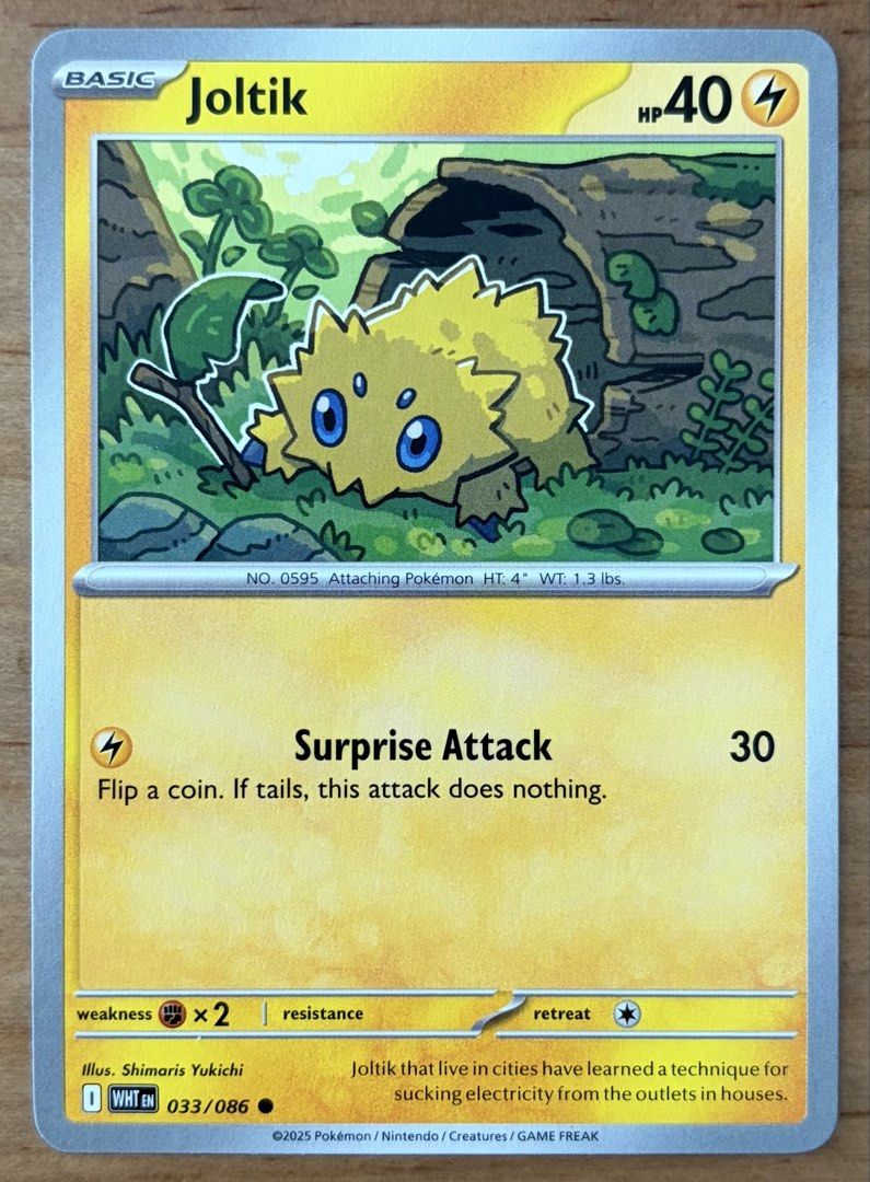 Joltik | Pokemon Cards ~ White Flare (Category: Raw Singles) located in Makati City. Submitted by cardlab (Listing ID 1469410155, Image 1). Description: Items are 💯 authentic/original/legit. About The Card: •Language: EN • Number: 033/086 • Common • Normal FOR: • Cards ₱99 and below with Card Sleeves • Cards ₱100 and up with Card Sleeves and Used Toploader • ₱10 for Bnew Tops Packaging (If Shipping): ✔️ Plastic cover ✔️ Cardboard ✔️ Bubble wrap 