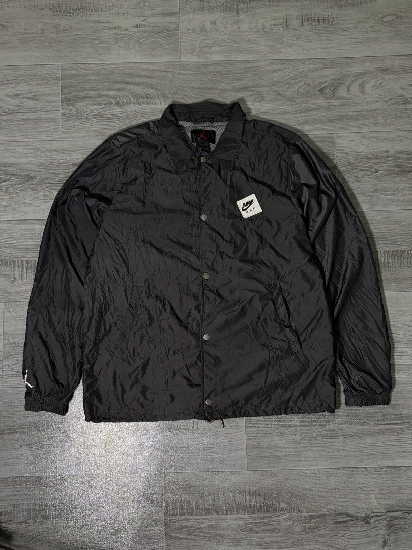 Jordan Black Coaches Jacket (Category: Coats, Jackets and Outerwear) located in Maragusan (San Mariano). Submitted by dripdrops_ddo (Listing ID 1469554948, Image 1). Description: 🏷️ AIR JORDAN Dimes: 24W x 29L Size: XL Color rate: 9.5/10 Condition: Good as New.