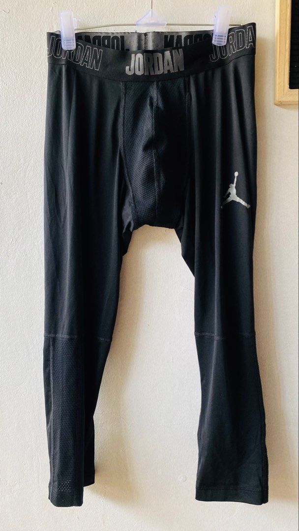 Jordan Black Kids Leggings (Category: Babies & Kids Fashion) located in Caloocan City. Submitted by lovemyclothes21 (Listing ID 1469416625, Image 2). Description: - Brand: Jordan - Size: Kids 7-8 years old - Color: Classic black with grey elastic waistband featuring Jordan wordmark - Branding: Metallic silver Jumpman logo on the left leg - Ventilation: Breathable mesh panels at the front crotch and lower calves - Ideal for: Sports practice, baske
