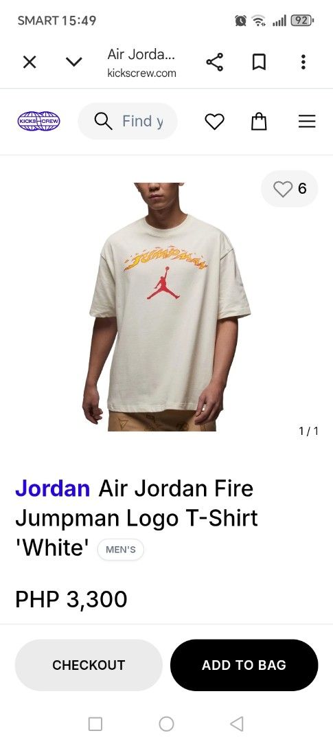 Jordan Fire Jumpman Logo Shirt (Category: Tshirts & Polo Shirts ) located in Tuguegarao City. Submitted by nibordelac60216 (Listing ID 1469526694, Image 2). Description: Large on tag Width 25 Length- 29 Excellent condition No issue Need wash only .