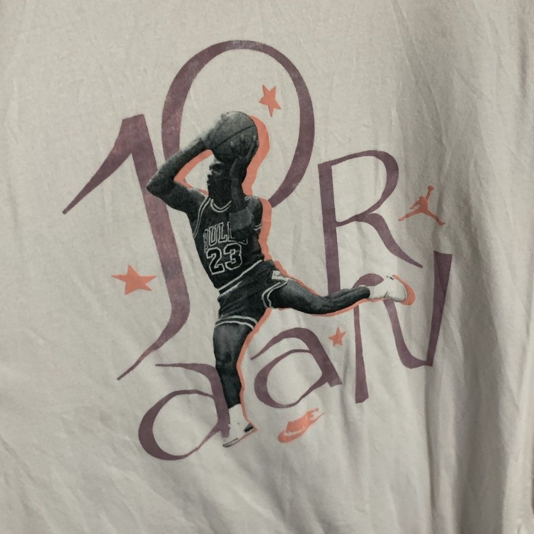 JORDAN WHITE TEE (Category: Activewear) located in Binalonan. Submitted by thrift_on2022 (Listing ID 1469521257, Image 3). Description: W- 19 L - 28 Color rate - /10 Excellent Condition❗️.